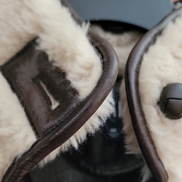 SHERPA & VEGAN LEATHER TRIM JACKET/GAP/CREAM - Picture 11 of 13